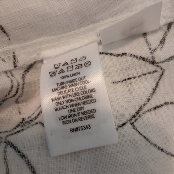 Cynthia Rowley 100% Linen Women's Size XS White Dress With Black Embrodery - Picture 6 of 6